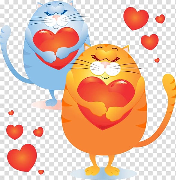 Cat Love Euclidean , Cartoon cat love transparent background PNG clipart