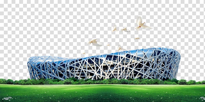 Beijing National Stadium Beijing National Aquatics Center Poster, Sunshine Nest Landscape transparent background PNG clipart