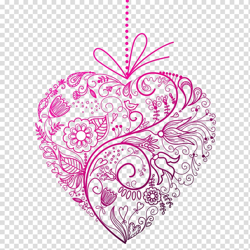 Flower Heart Floral design , purple heart transparent background PNG clipart