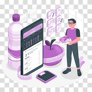 illustration, Diet, mobile, food, healthy, people, devices transparent background PNG clipart thumbnail
