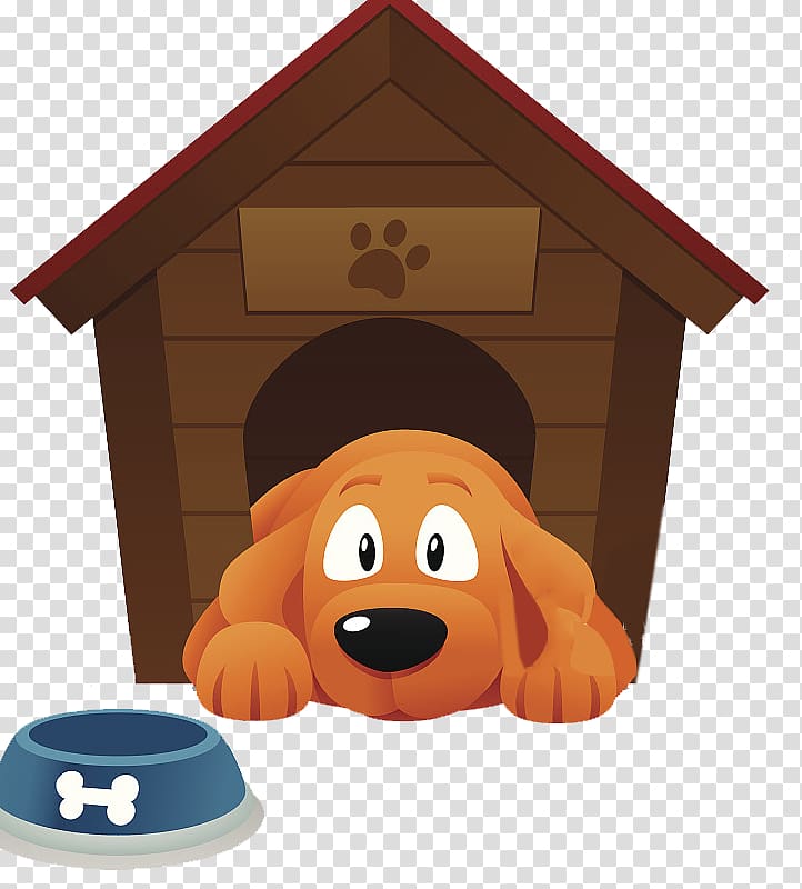Dog Houses Pet sitting Kennel , A puppy lying on the ground waiting for something in the physical transparent background PNG clipart