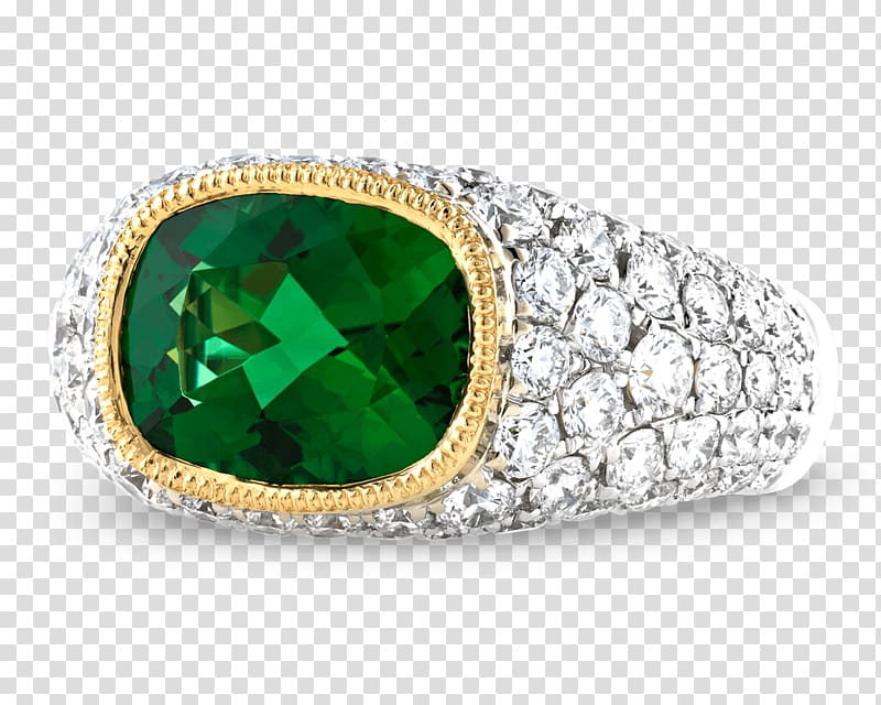 Emerald Gemstone Diamond Tourmaline Ring, tourmaline gemstone transparent background PNG clipart