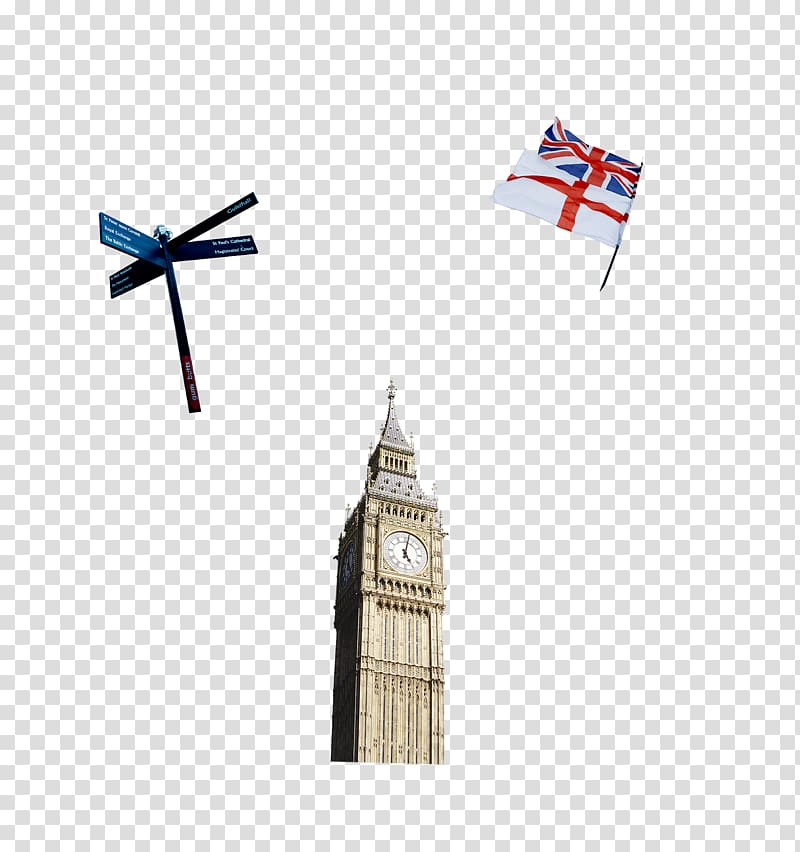 Big Ben Landmark Flag of the United Kingdom, Landmark Big Ben and the British flag transparent background PNG clipart