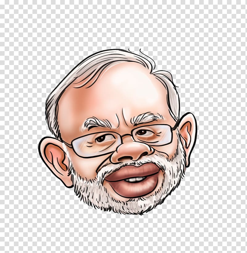 Ec Slap Modi With Notice  Cartoon Face Of Modi HD Png Download  vhv