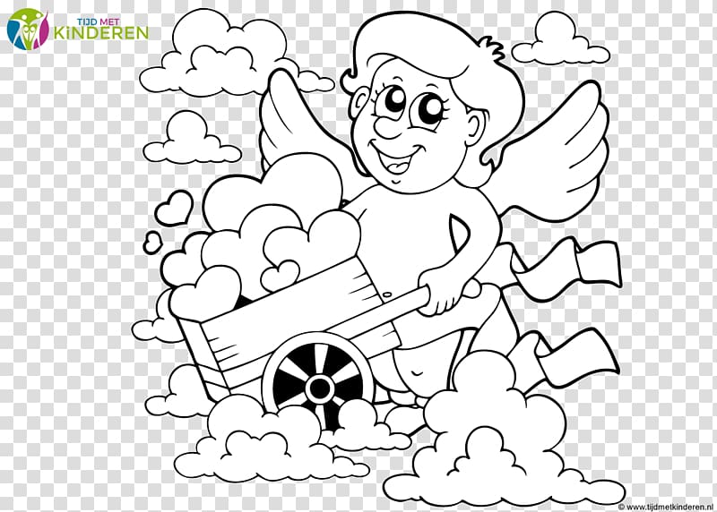 Coloring book Cupid, cupid transparent background PNG clipart