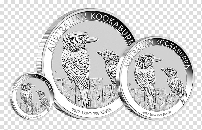 Perth Mint Laughing kookaburra Australian Silver Kookaburra Bullion coin Silver coin, silver coin transparent background PNG clipart