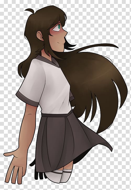 Brown hair Black hair Long hair, anime girl transparent background PNG clipart