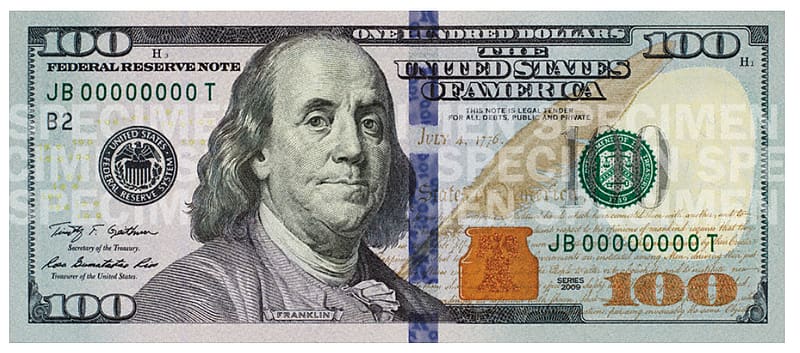 100 U.S. dollar JB00000000T banknote, Benjamin Franklin United States one hundred-dollar bill United States Dollar Banknote, United States Dollar Banknote transparent background PNG clipart