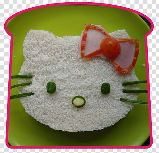 Hello Kitty Bento Ham Sandwich Lunch, Creative Breakfast transparent background PNG clipart