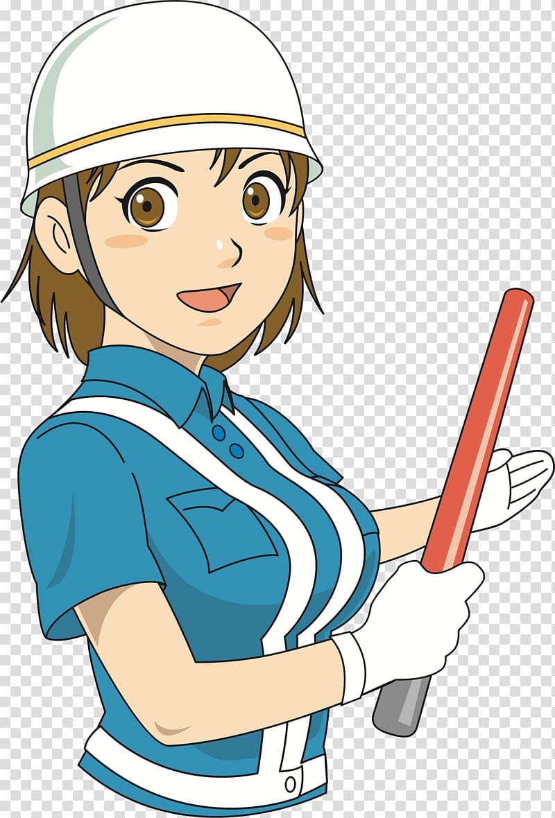 Security guard Traffic guard 交通整理 Guardia di sicurezza privata 列車見張員, anime woman transparent background PNG clipart