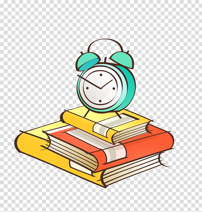 Cartoon Illustration, Hand-painted books Alarm transparent background PNG clipart