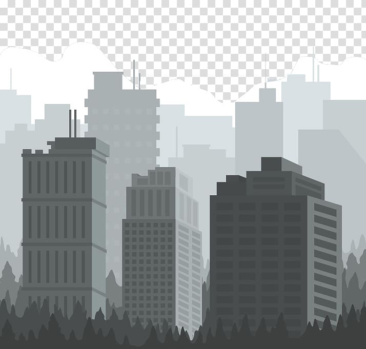 Building Grey City, Gray city buildings transparent background PNG clipart