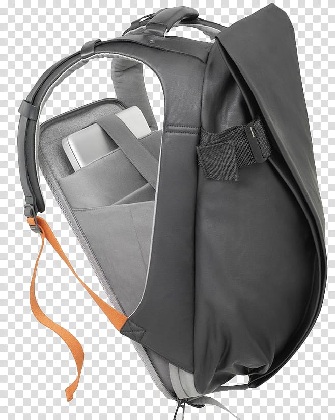 Laptop Backpack Handbag Computer, Grey computer bag transparent background PNG clipart