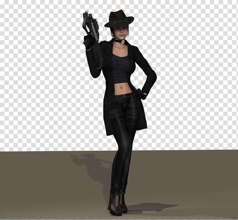 Costume party Cut-out Espionage Halloween costume, Gangster Girl transparent background PNG clipart