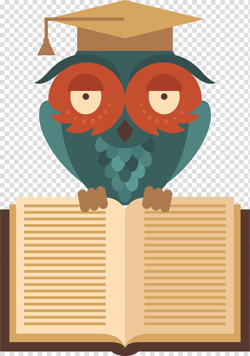 Euclidean Silhouette, Owl with a doctor cap transparent background PNG clipart