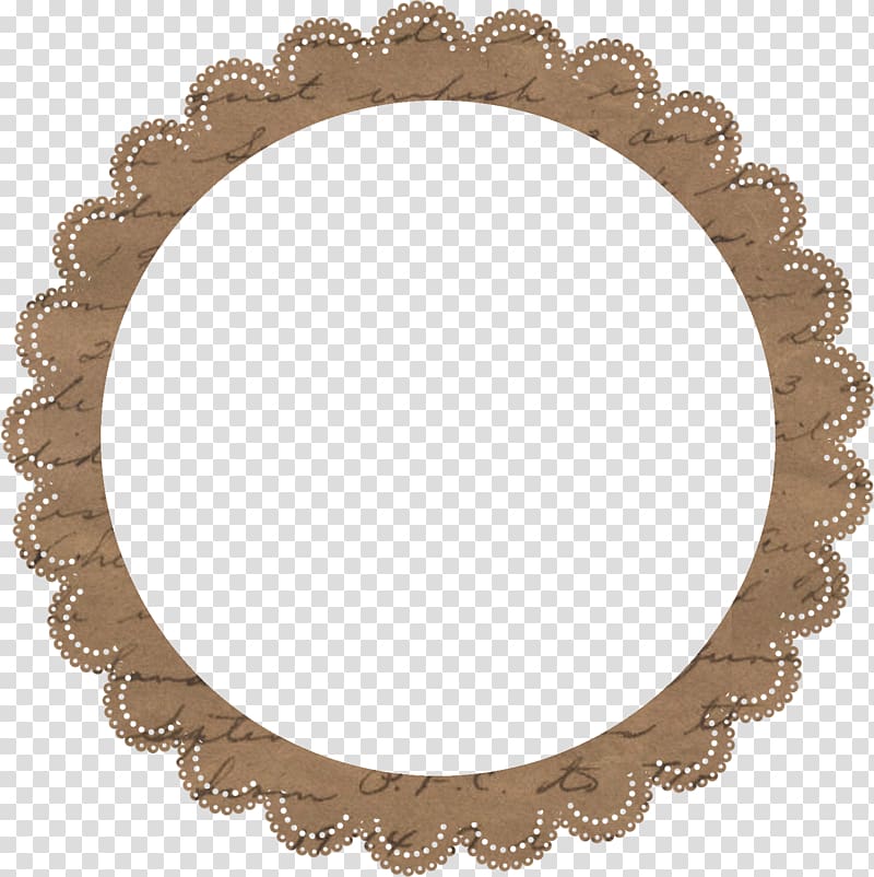 round brown frame border, Baby shower Party favor Birthday Valentines Day Sticker, Brown lace ring transparent background PNG clipart
