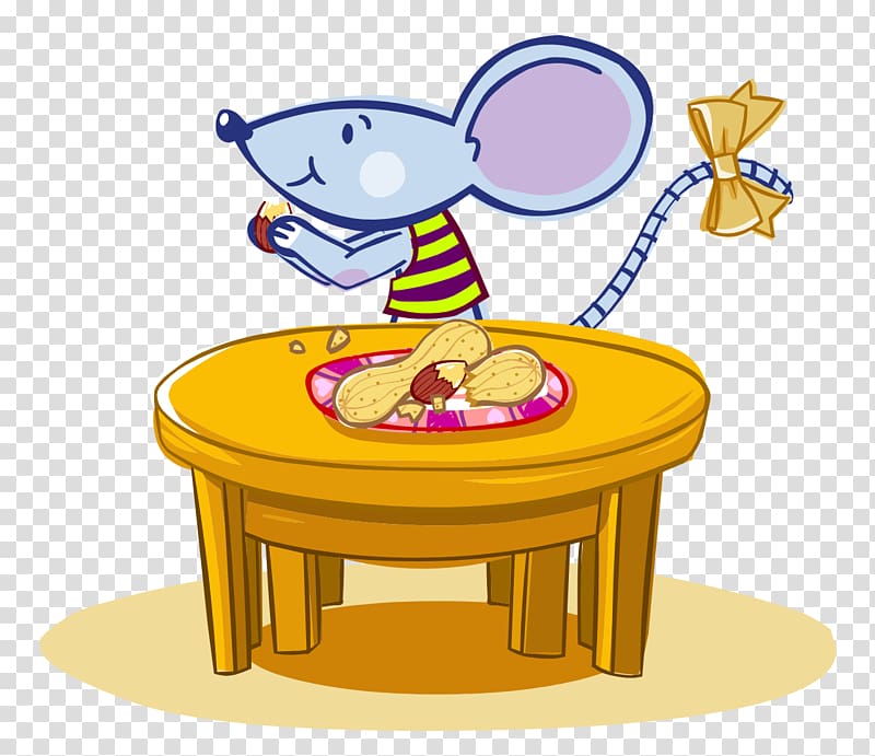 Mouse Cartoon Peanut Animation Illustration, Lovely hand-painted cartoon mouse eating peanuts transparent background PNG clipart