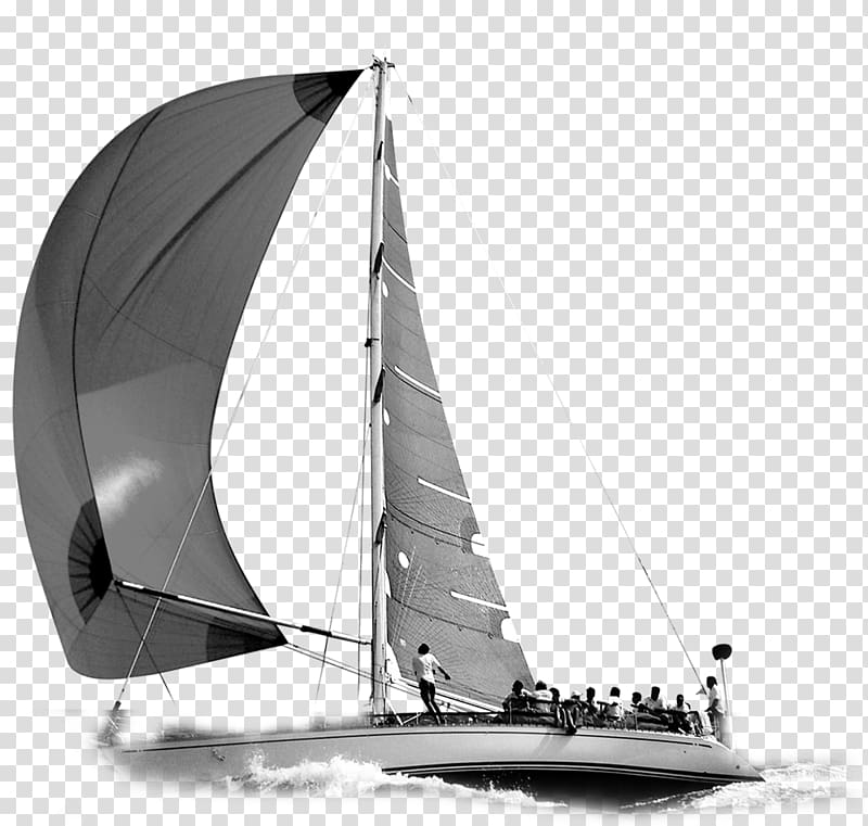 Sailing ship Sloop Yawl, sail transparent background PNG clipart