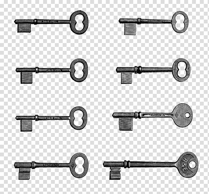 Eight Keys Skeleton key , Unique transparent background PNG clipart