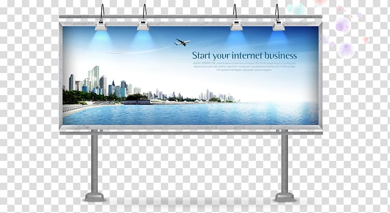 start your internet business billboard, Web template system Advertising, Free metal licensing legislation billboard pull material transparent background PNG clipart