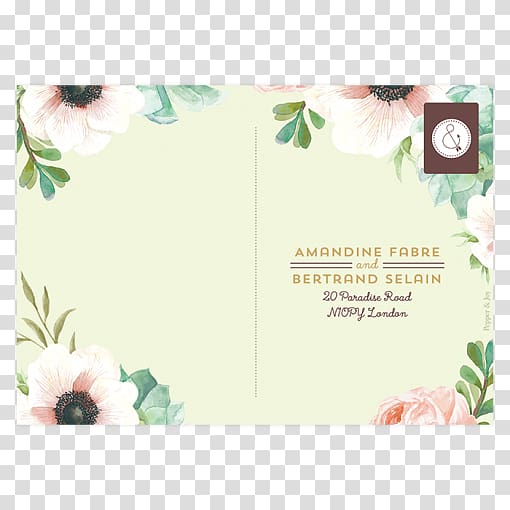 Wedding invitation Convite Marriage RSVP, paper-cut flowers transparent background PNG clipart