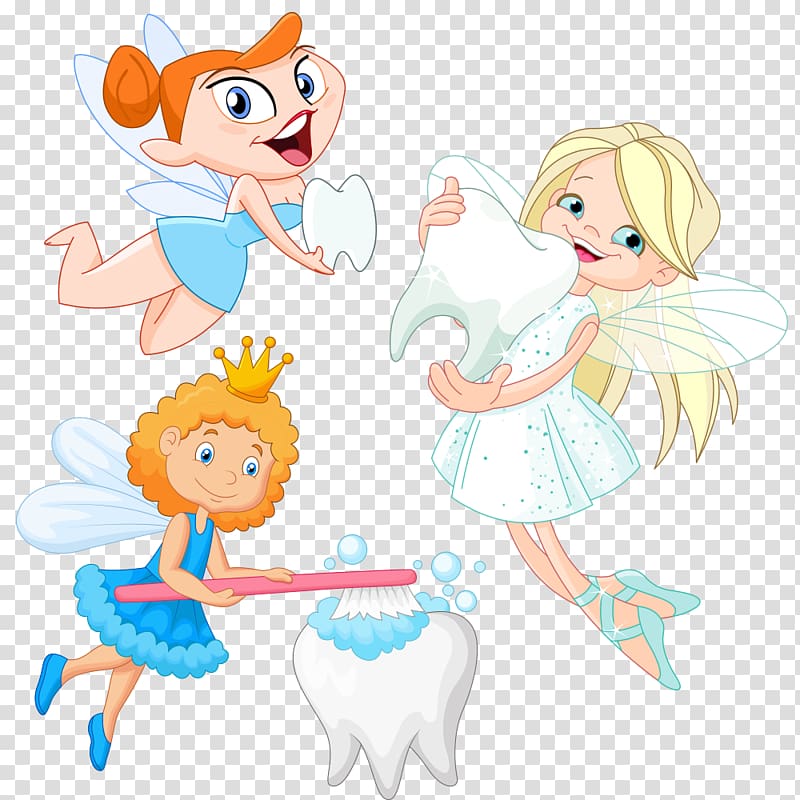 Tooth brushing Cartoon Drawing Illustration, Angel loves healthy teeth transparent background PNG clipart