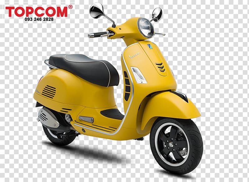 Piaggio Vespa GTS 300 Super Piaggio Vespa GTS 300 Super Car, Yellow Vespa transparent background PNG clipart