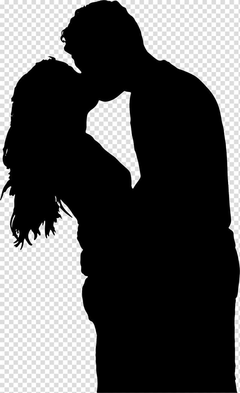 Kiss Silhouette , kiss transparent background PNG clipart