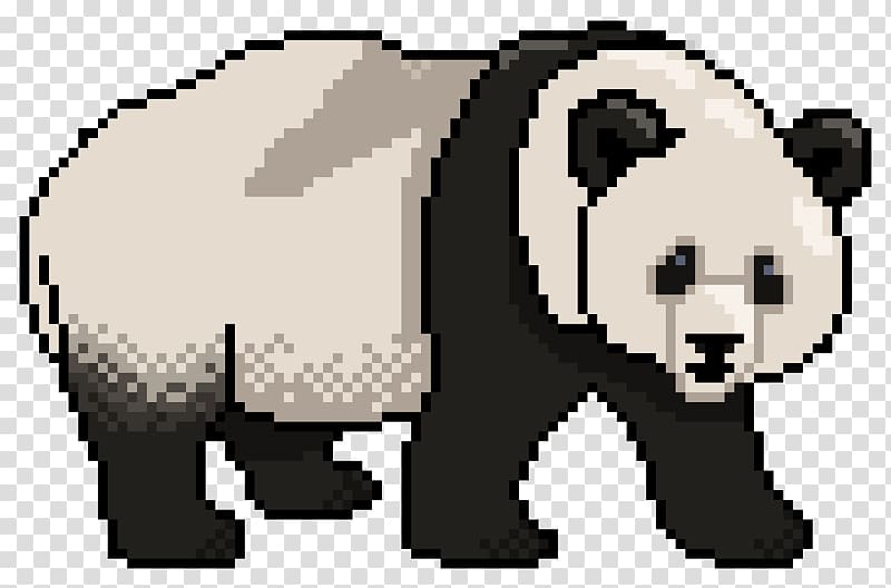 Giant panda Bear, pixel art transparent background PNG clipart