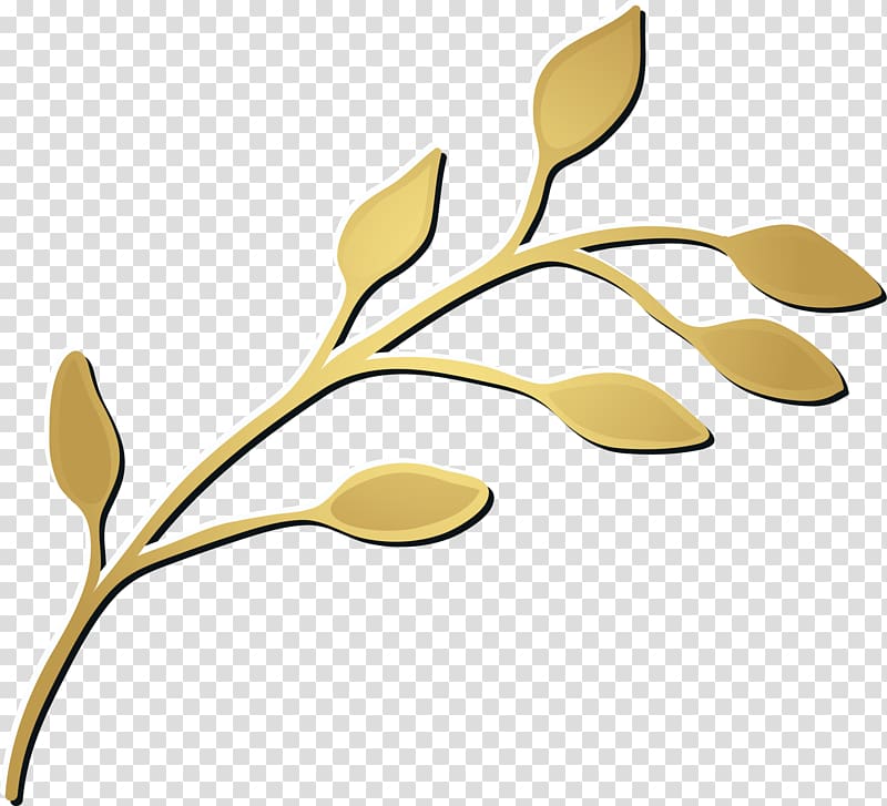 Branch Leaf Gold , Hand painted gold leaves transparent background PNG clipart