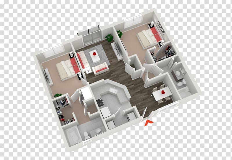 University of Texas at Austin University Estates at Austin House Apartment Floor plan, Floor 3D transparent background PNG clipart