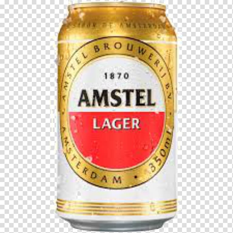 Beer Aluminum can Amstel Tin can Lager, beer transparent background PNG clipart