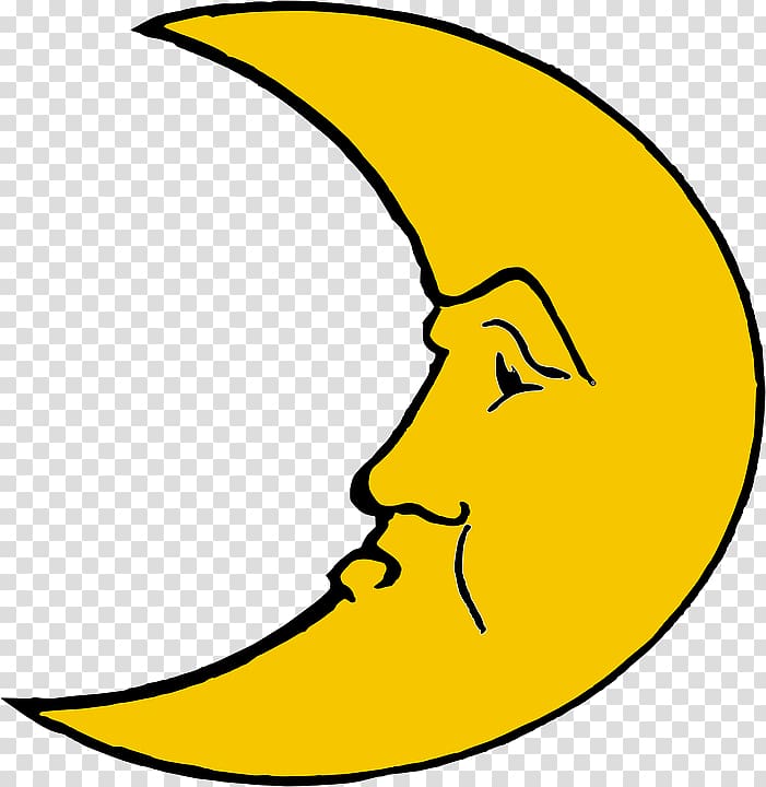 yellow moon , Angry Moon Crescent transparent background PNG clipart
