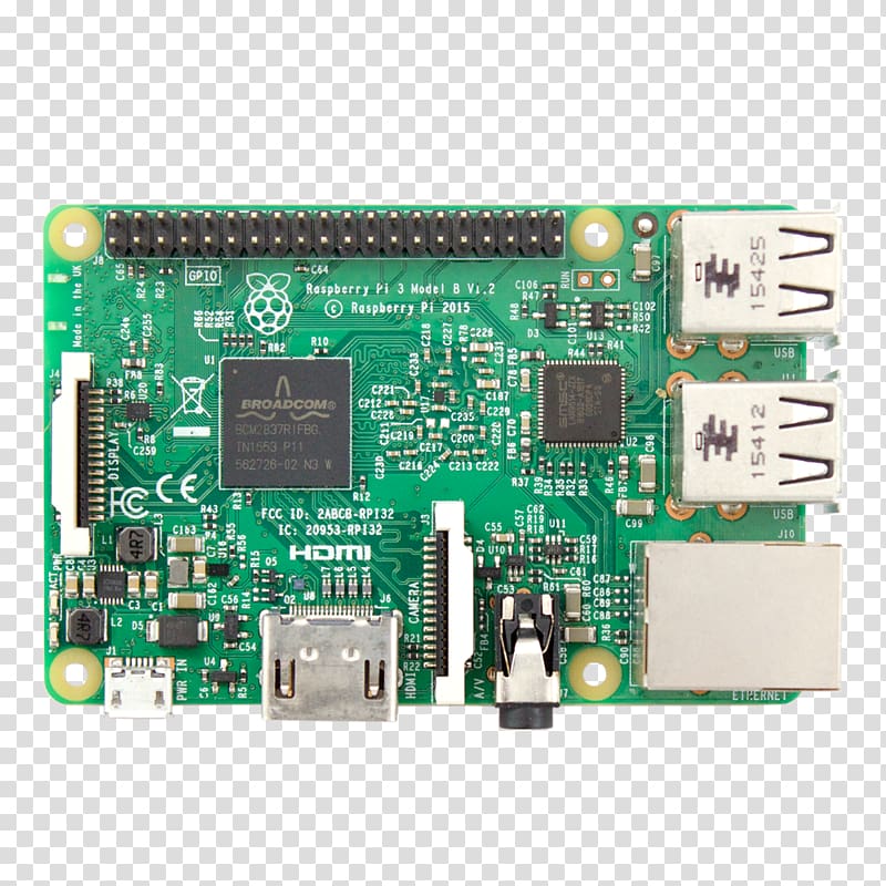 Raspberry Pi 3 64-bit computing ARM Cortex-A53 Motherboard, Raspberry pi transparent background PNG clipart