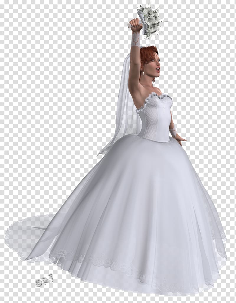 Wedding dress Shoulder Party dress Satin, valentines day painted the bride and groom transparent background PNG clipart