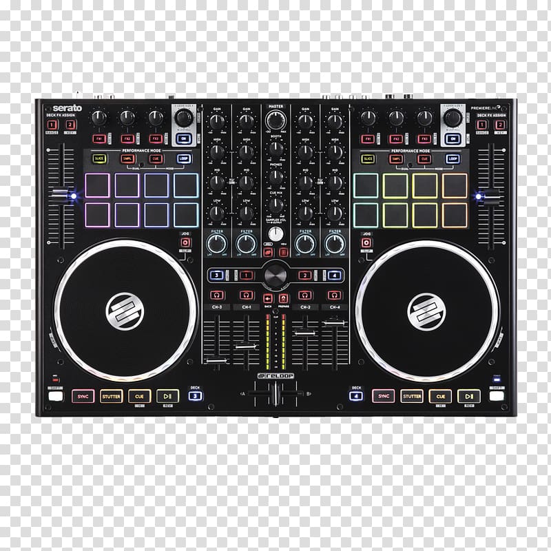 DJ controller Virtual DJ Disc jockey Audio Mixers, Turntable transparent background PNG clipart