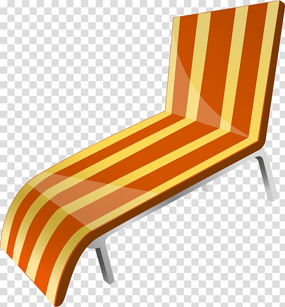 Beach Chair, orange recliner transparent background PNG clipart