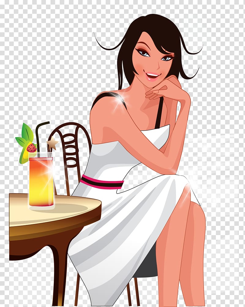 Tea Woman Illustration, Beautiful woman transparent background PNG clipart