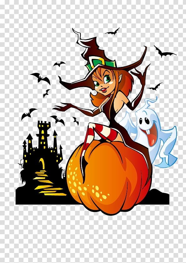 Witchcraft Halloween Ghost , Halloween element illustration material transparent background PNG clipart