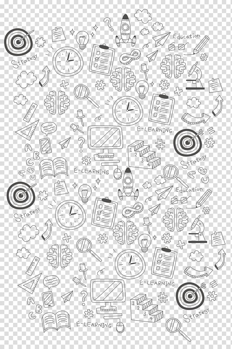 Element Clock Euclidean , School background elements of each collection, assorted items illustration transparent background PNG clipart