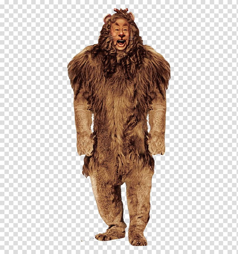 person wearing brown lion costume, Cowardly Lion Scarecrow Tin Woodman The Wonderful Wizard of Oz Dorothy Gale, wizard of oz transparent background PNG clipart