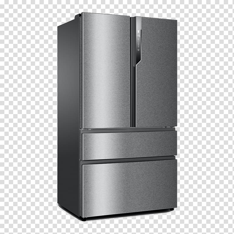 Refrigerator Haier Home appliance Congelador, Gray modern four door to the door refrigerator transparent background PNG clipart