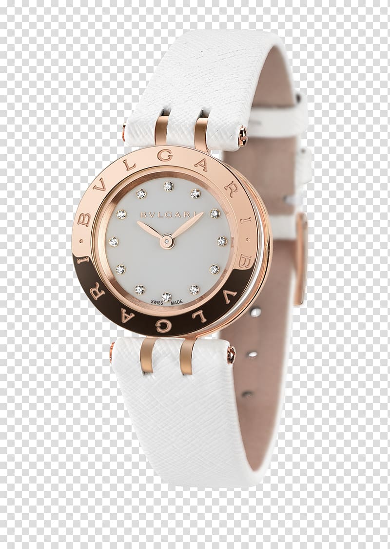 Bulgari Watch Jewellery Ring Luxury goods, White female form rose gold rim Bulgari watches watches transparent background PNG clipart