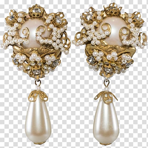 Pearl Earring Body Jewellery, Imitation Pearl transparent background PNG clipart