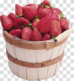 Ice cream cone Strawberry, A bucket of strawberries transparent background PNG clipart thumbnail