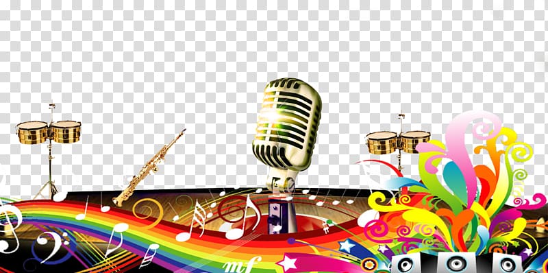 Stage Fundal Microphone, Vibrant color stage background material transparent background PNG clipart