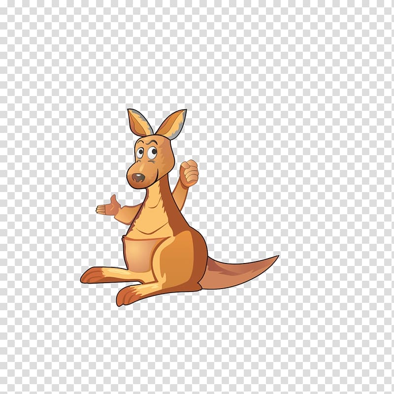 Kangaroo Macropodidae Cartoon Illustration, A kangaroo with a fist transparent background PNG clipart