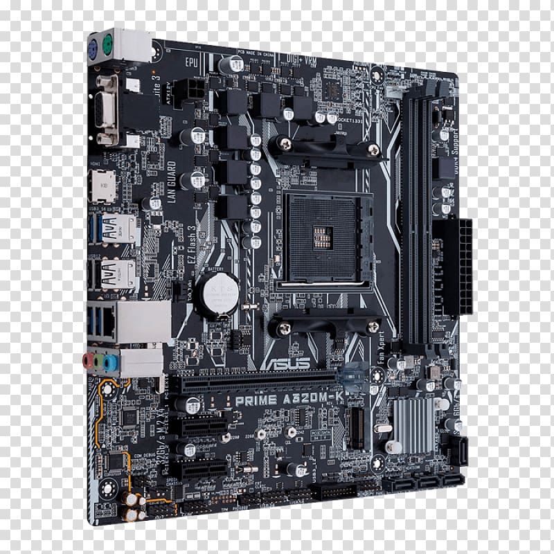 Socket AM4 microATX Motherboard PRIME A320M-K ASUS, others transparent background PNG clipart