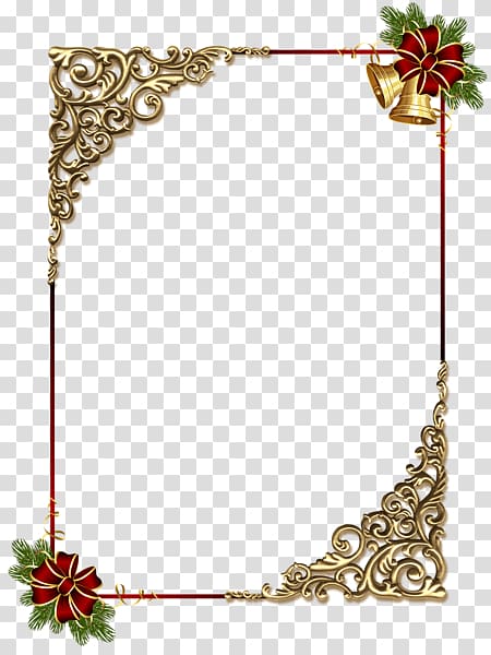 gray and red Christmas fram, Borders and Frames Christmas ornament frame , Gold decorative frame transparent background PNG clipart
