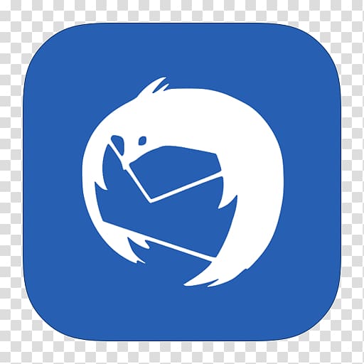 blue and white mail logo, electric blue symbol , MetroUI Apps Thunderbird transparent background PNG clipart